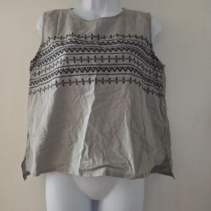 Greenwich V. Women's Embroidered Grey & Black Top Medium* (See Pics & Info)